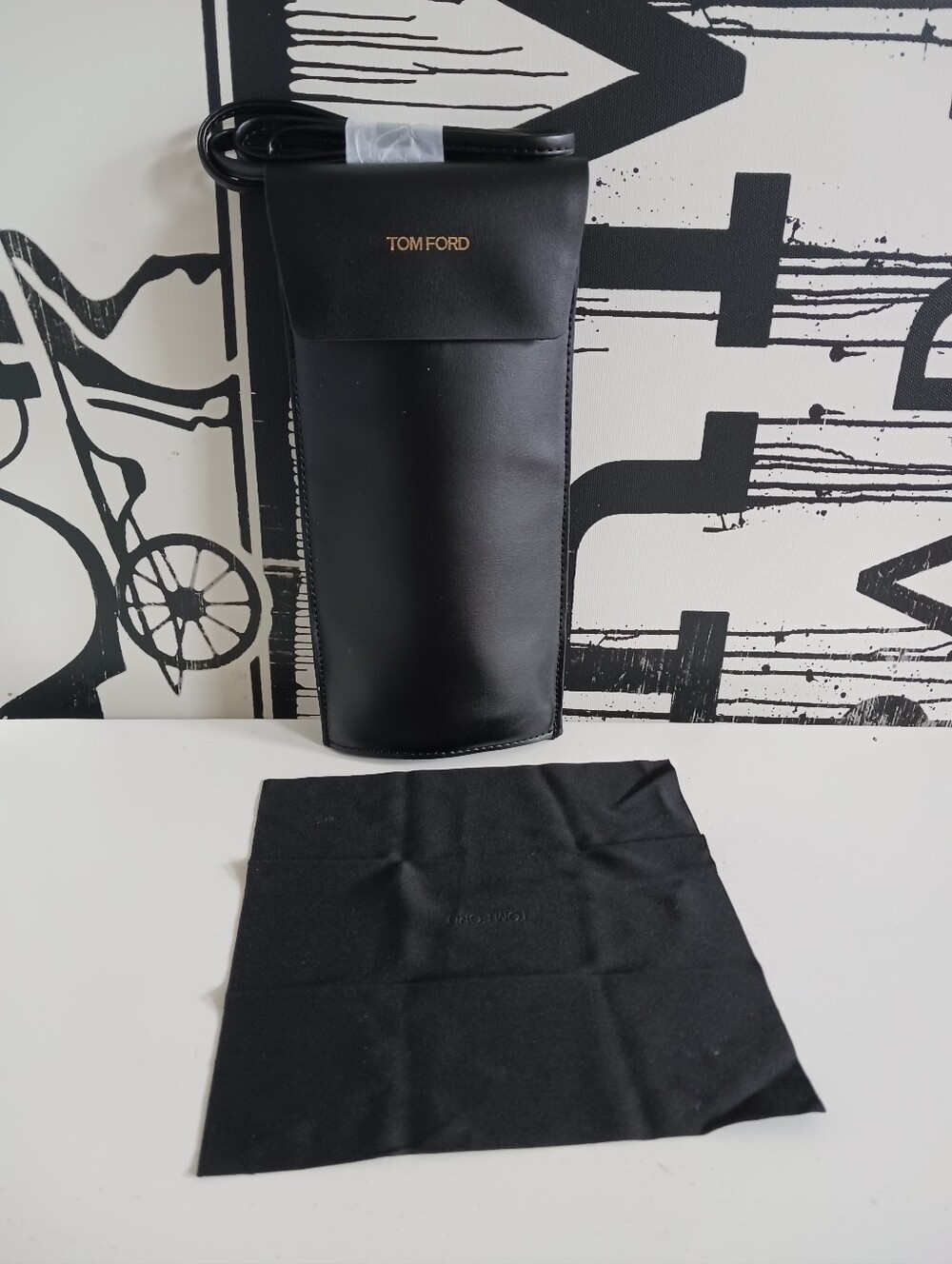 Tom Ford Black Eyewear Pouch With Gold Logo Detail